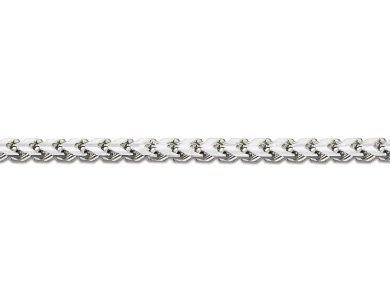18ct White Gold 1.4mm Franco Chain 18"/45cm Hallmarked