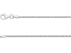 18ct White Gold 1.6mm Franco Chain 18"/45cm Hallmarked