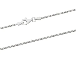 18ct White Gold 1.6mm Franco Chain 18"/45cm Hallmarked