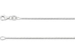18ct White Gold 1.4mm Franco Chain 16"/40cm Hallmarked