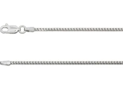 9ct White Gold 1.5mm Franco Chain 18"/45cm Hallmarked