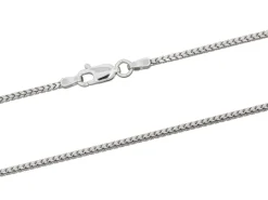 9ct White Gold 1.5mm Franco Chain 18"/45cm Hallmarked
