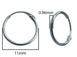 9ct White Gold 11.0mm Hinged Sleeper Hoop Earrings, Pack Of 2, 100% Recycled Gold