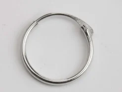 9ct White Gold 11.0mm Hinged Sleeper Hoop Earrings, Pack Of 2, 100% Recycled Gold