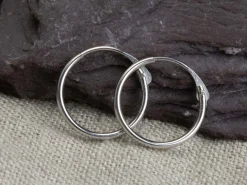 9ct White Gold 11.0mm Hinged Sleeper Hoop Earrings, Pack Of 2, 100% Recycled Gold