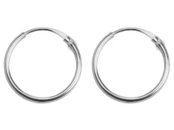 18ct White Gold 11.0mm Hinged Sleeper Hoop Earrings, Pack Of 2, 100% Recycled Gold