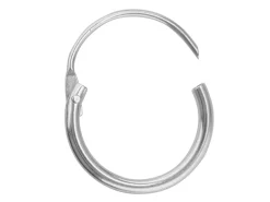 9ct White Gold 13mm Hinged Sleeper Hoop Earring, 100% Recycled Gold