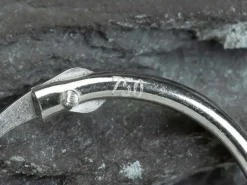 18ct White Gold 11mm Hinged Sleeper Hoop Earring, 100% Recycled Gold