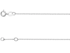 9ct White Gold 0.8mm Oval Trace Bracelet With Extender 6.7-7.1"/17-18cm Unhallmarked