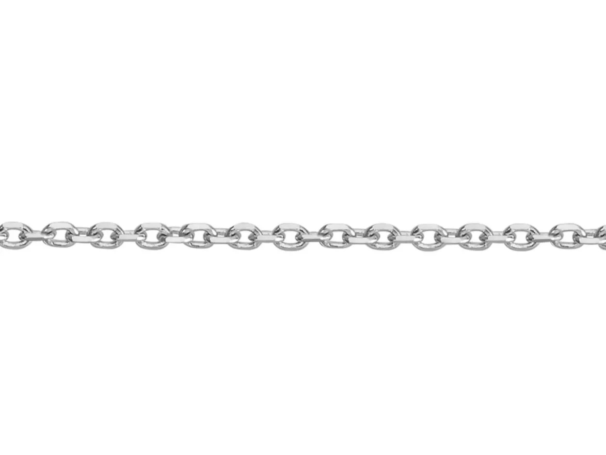 9ct White Gold 0.8mm Oval Trace Chain With Extender 16-18"/40-45cm Unhallmarked