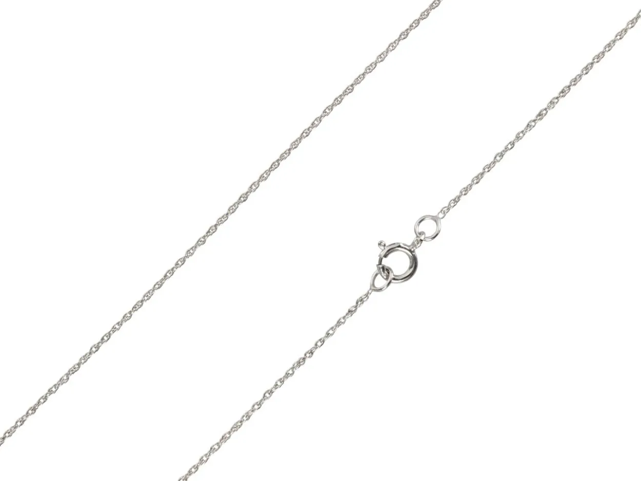 9ct White Gold 1.5mm Prince Of Wales Rope Chain 18"/45cm Unhallmarked