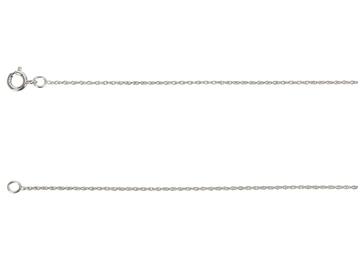 9ct White Gold 1.5mm Prince Of Wales Rope Chain 18"/45cm Unhallmarked