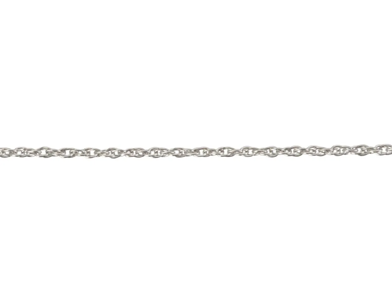 9ct White Gold 1.5mm Prince Of Wales Rope Chain 18"/45cm Unhallmarked