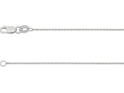 18ct White Gold 0.6mm Round Belcher Chain 18"/45cm Hallmarked