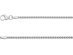 18ct White Gold 1.5mm Round Spiga Chain 18"/45cm Hallmarked