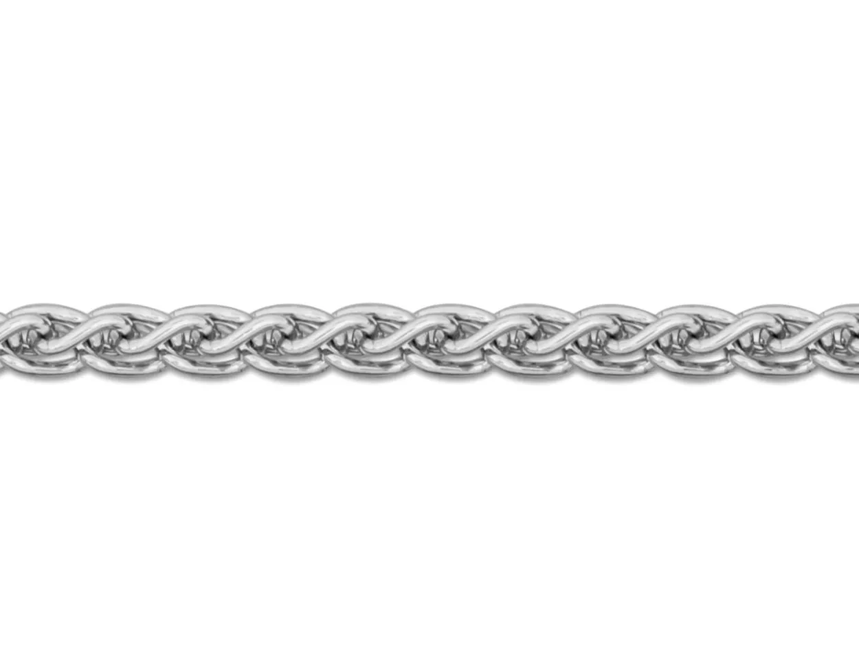 18ct White Gold 1.5mm Round Spiga Chain 18"/45cm Hallmarked