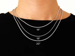 9ct White Gold 1.5mm Round Spiga Chain 16