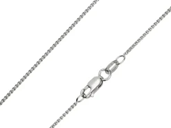 9ct White Gold 1.0mm Round Spiga Chain 18"/45cm Hallmarked