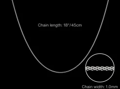 9ct White Gold 1.0mm Round Spiga Chain 18
