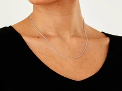 9ct White Gold 1.0mm Round Spiga Chain 18