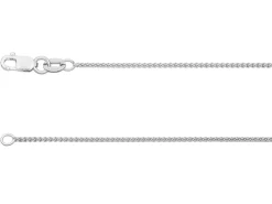 18ct White Gold 1.0mm Round Spiga Chain 18"/45cm Hallmarked