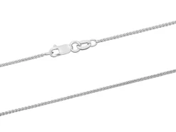18ct White Gold 1.0mm Round Spiga Chain 18"/45cm Hallmarked