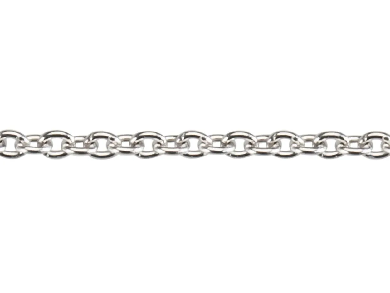 18ct White Gold 1.1mm Round Trace Chain 16"/40cm Hallmarked