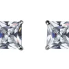 9ct White Gold 5mm Square Cubic Zirconia Stud Earrings