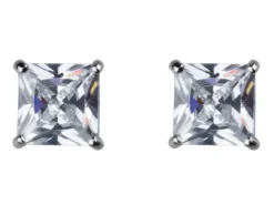9ct White Gold 5mm Square Cubic Zirconia Stud Earrings