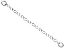 9ct White Gold 1.9mm Trace Safety Chain For Bracelet 6.0cm/2.4", 100% Recycled Gold