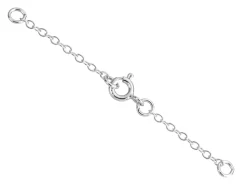 9ct White Gold 1.8mm Trace Safety Chain For Necklace With Bolt Ring 6.0cm/2.4", 100% Recycled Gold