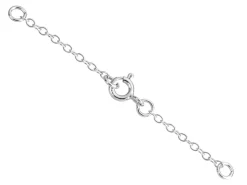 18ct White Gold 1.7mm Trace Safety Chain For Necklet With Bolt Ring 7.0cm/2.8", 100% Recycled Gold
