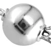 9ct White Gold Plain Round Ball Clasp 8mm
