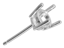18ct White Gold Round Double Gallery 4 Claw Ear Stud 50pt