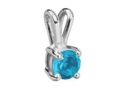 9ct White Gold Round Double Gallery 4 Claw Pendant Round 33pt