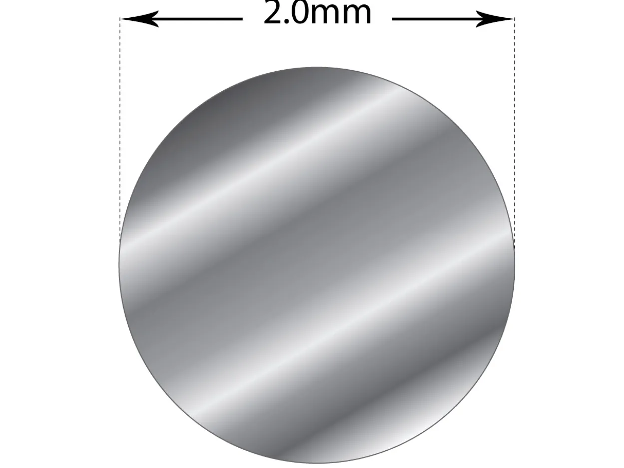 9ct White Gold Round Wire 2.00mm, 100% Recycled Gold