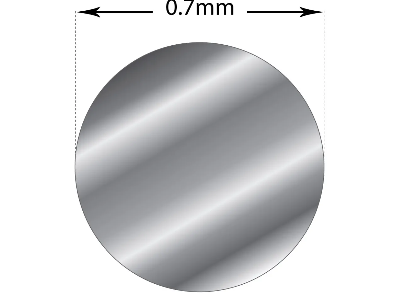 9ct White Gold Round Wire 0.70mm, 100% Recycled Gold