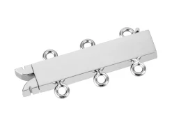 18ct White Gold 3 Row Clasp Polished 18mm