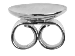18ct White Gold Scroll On 8mm Domed Disc