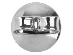 18ct White Gold Scroll On 8mm Domed Disc