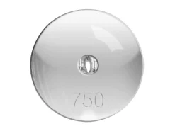 18ct White Gold Scroll On 8mm Domed Disc