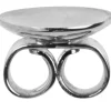 18ct White Gold Scroll On 7mm Domed Disc