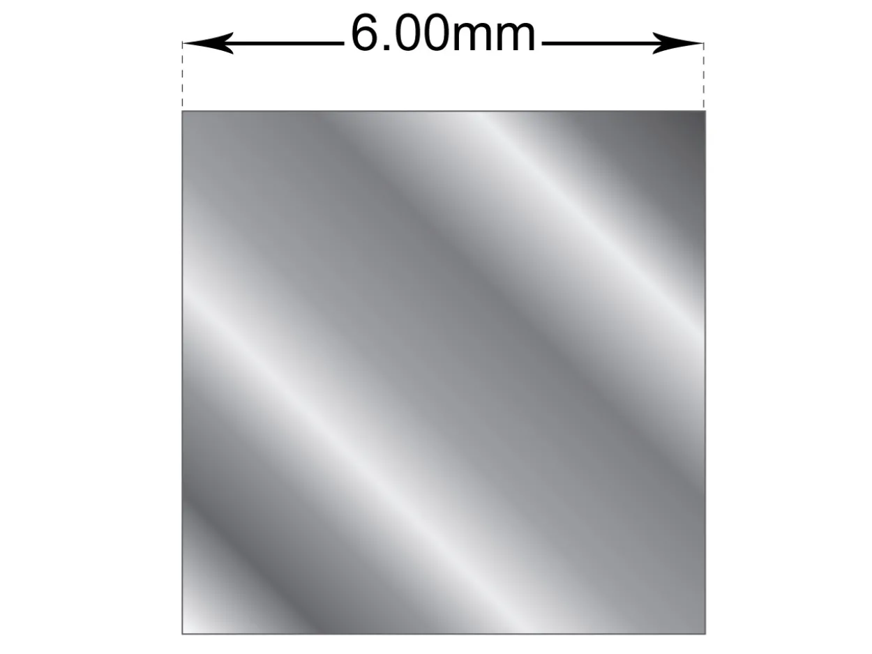 9ct White Gold Square Wire 6.00mm Fully Annealed, 100% Recycled Gold