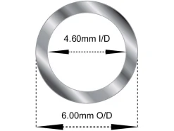 18ct White Gold Tube, Ref B, Outside Diameter 6.0mm, Inside Diameter 4.6mm, 0.7mm Wall Thickness, 100% Recycled Gold
