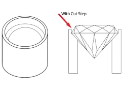 9ct White Gold Tube Setting 5.0mm Semi Finished Cast Collet, 100% Recycled Gold