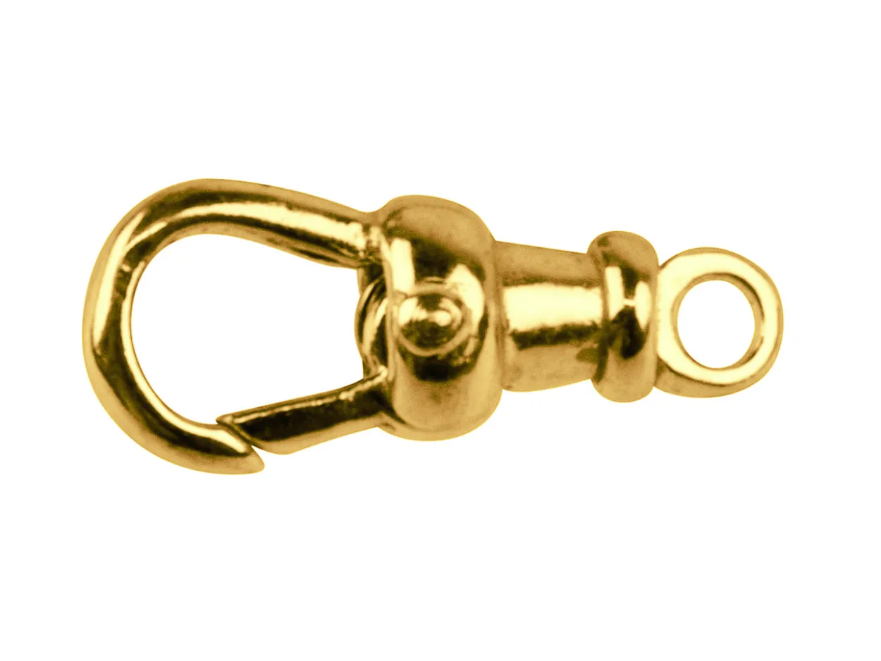 9ct Yellow Gold Albert 13mm Fixed Top Closed Eyelet