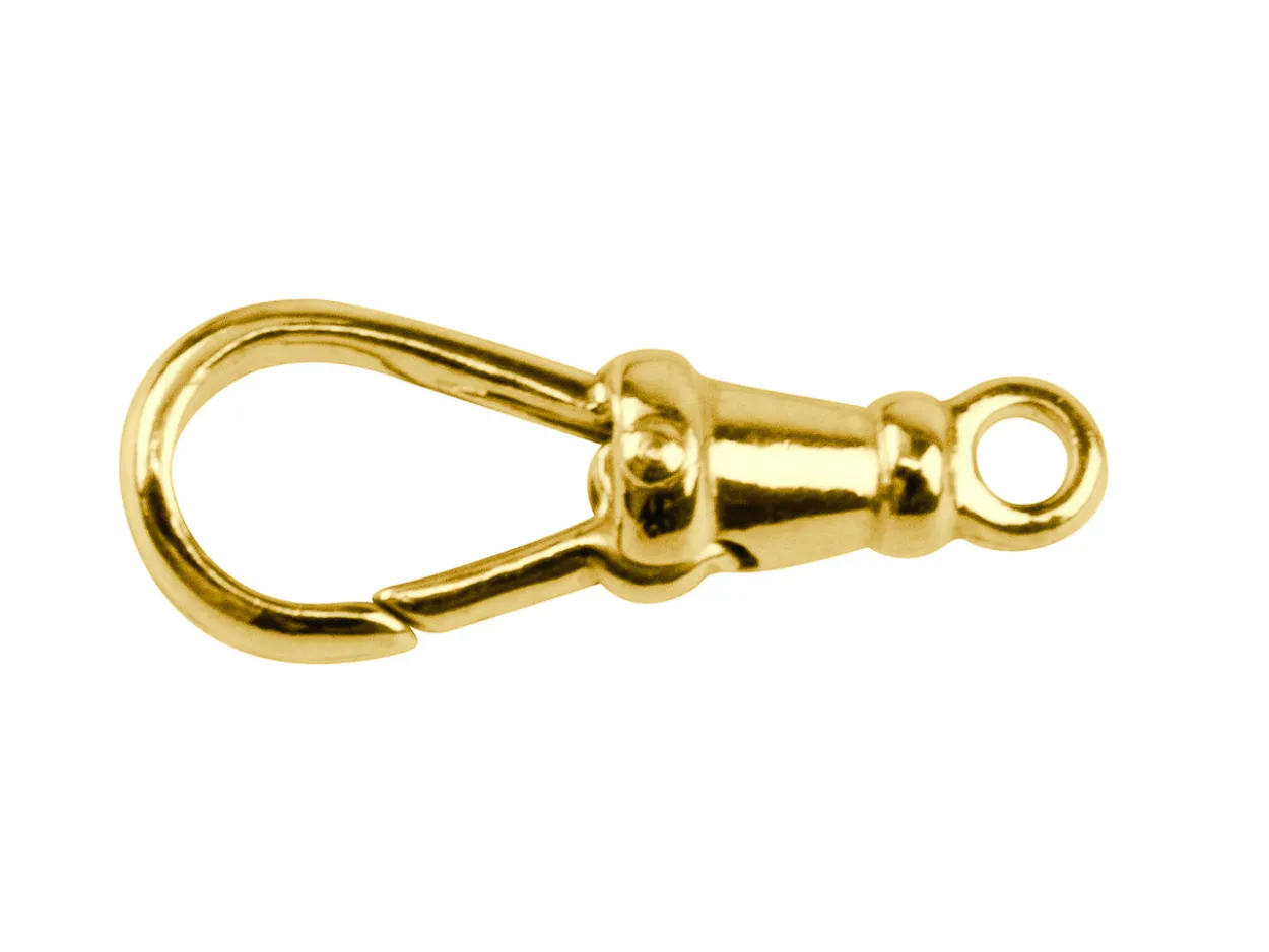 9ct Yellow Gold Albert 21mm Fixed Top Closed Eyelet