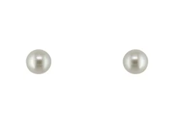 9ct Yellow Gold Birthstone Earrings 5mm Round Cultured Freshwater Pearl - June