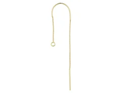 9ct Yellow Gold 1" Box Chain Ear Thread With Jump Ring