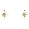 9ct Yellow Gold Celestial Design Stud Earrings With Cubic Zirconia